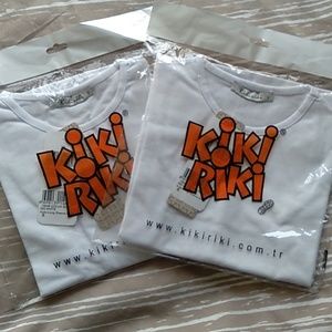 Nwt bundle of 2 size small kids Kiki Riki long sleeve white shell